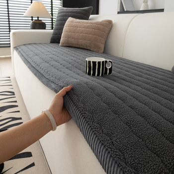 Quilted plush μαξιλάρι καναπέ για όλες τις εποχές, αντιολισθητικό και πλένεται στο πλυντήριο, κατάλληλο για γωνιακό καναπέ