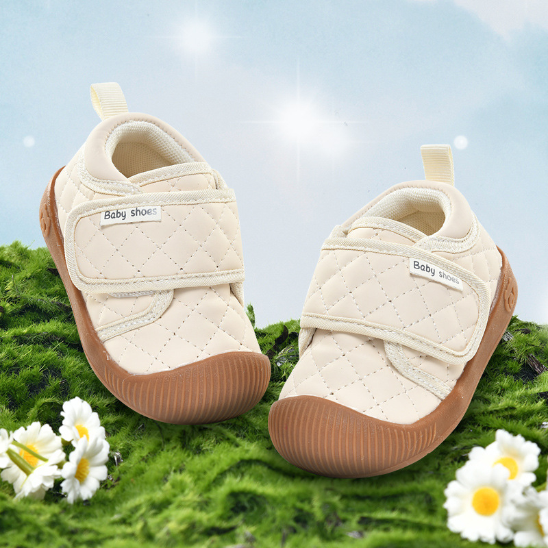 Pantofi pentru copii mici cu partea superioară din piele microfibră, respirabili, talpă antiderapantă, potriviți pentru primăvară-toamnă, închidere cu Velcro