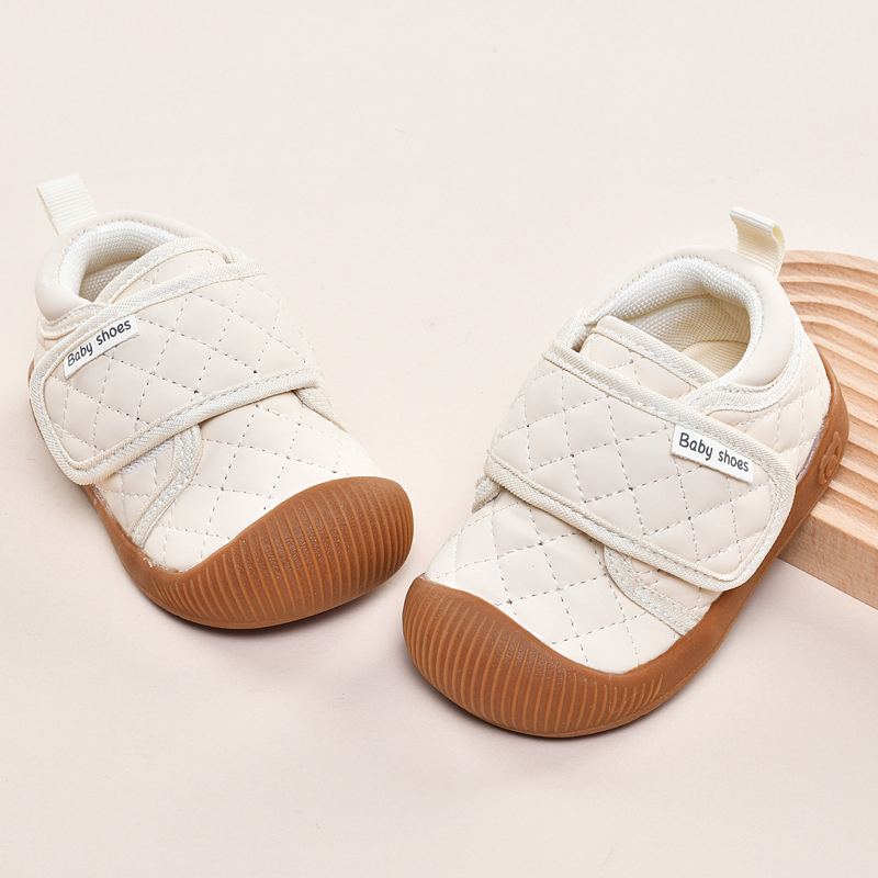 Pantofi pentru copii mici cu partea superioară din piele microfibră, respirabili, talpă antiderapantă, potriviți pentru primăvară-toamnă, închidere cu Velcro