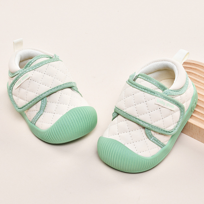 Pantofi pentru copii mici cu partea superioară din piele microfibră, respirabili, talpă antiderapantă, potriviți pentru primăvară-toamnă, închidere cu Velcro