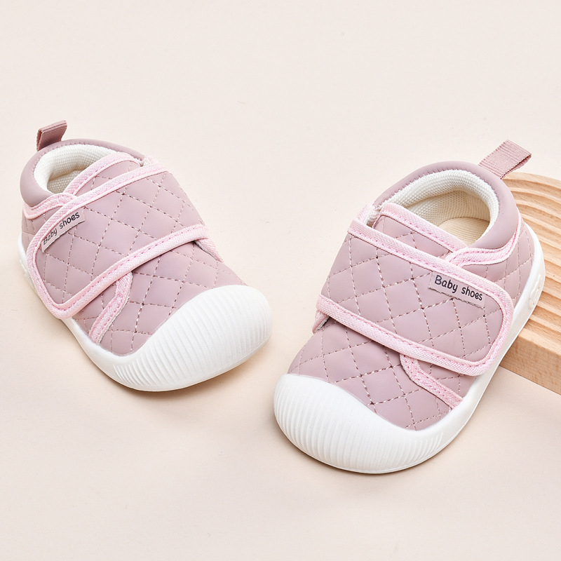 Pantofi pentru copii mici cu partea superioară din piele microfibră, respirabili, talpă antiderapantă, potriviți pentru primăvară-toamnă, închidere cu Velcro