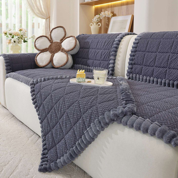 Navlaka za jastučnicu kauča – pamuk fleece, mrežasti uzorak, kompatibilna s modulnim kaučom, minimalističko-modern stil