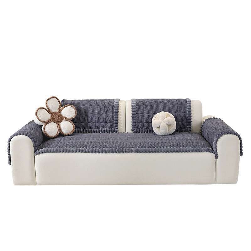Navlaka za jastučnicu kauča – pamuk fleece, mrežasti uzorak, kompatibilna s modulnim kaučom, minimalističko-modern stil