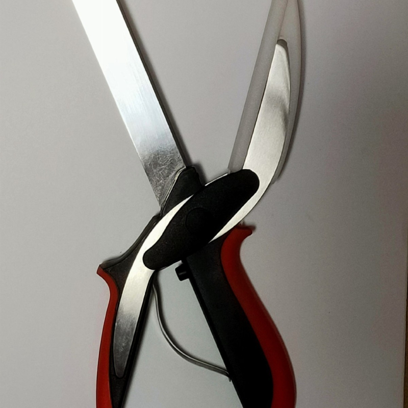 Kuchynské nožnice 2 v 1 na jedlo a zeleninu, odnímateľné, čepele z nehrdzavejúcej ocele, rukoväť PP+TPR