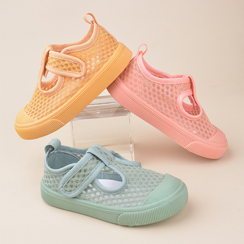 Детски плажни обувки с дишаща мрежеста горна част, велкро закопчаване, подметка ТПР, за деца 4–12 години, спортен стил