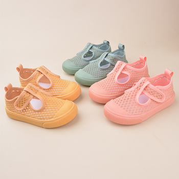 Детски плажни обувки с дишаща мрежеста горна част, велкро закопчаване, подметка ТПР, за деца 4–12 години, спортен стил