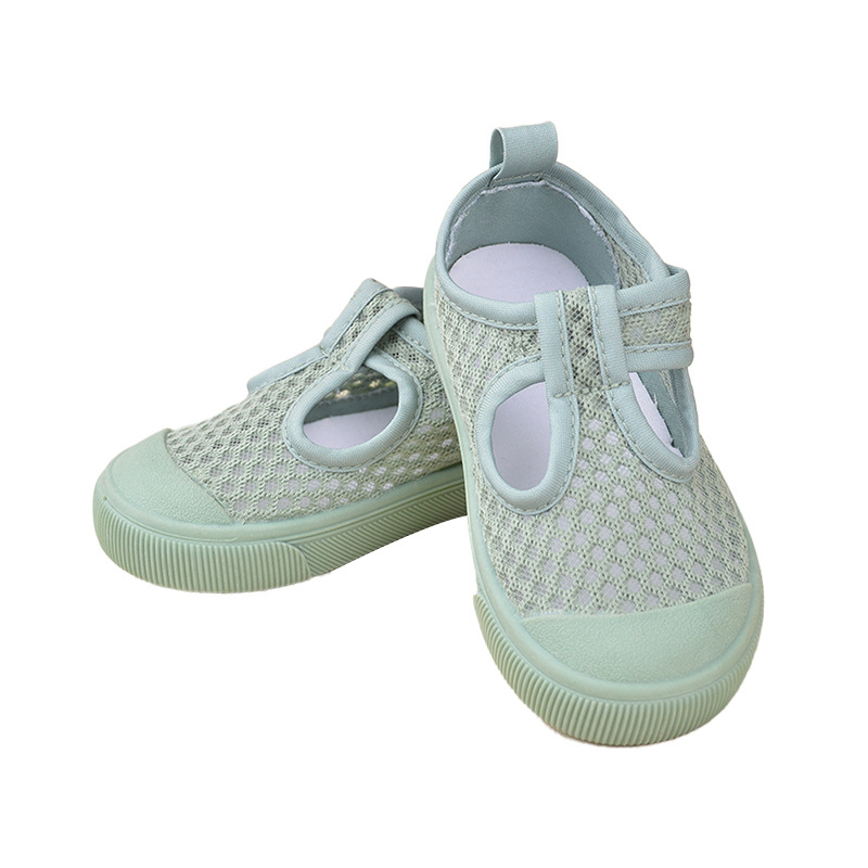 Детски плажни обувки с дишаща мрежеста горна част, велкро закопчаване, подметка ТПР, за деца 4–12 години, спортен стил