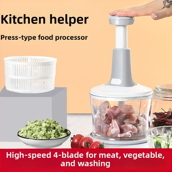 Ručný mlynček na mäso a viacúčelový krájač zeleniny do kuchyne, tlakový typ, potravinársky plast