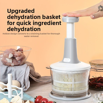 Ručný mlynček na mäso a viacúčelový krájač zeleniny do kuchyne, tlakový typ, potravinársky plast