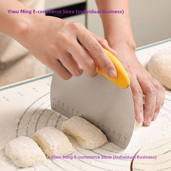 Nerezový krájač cesta z nehrdzavejúcej ocele - potravinárska kvalita, silikónová podložka so škrabkou, na parené buchty, kuchynský nástroj