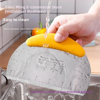 Nerezový krájač cesta z nehrdzavejúcej ocele - potravinárska kvalita, silikónová podložka so škrabkou, na parené buchty, kuchynský nástroj