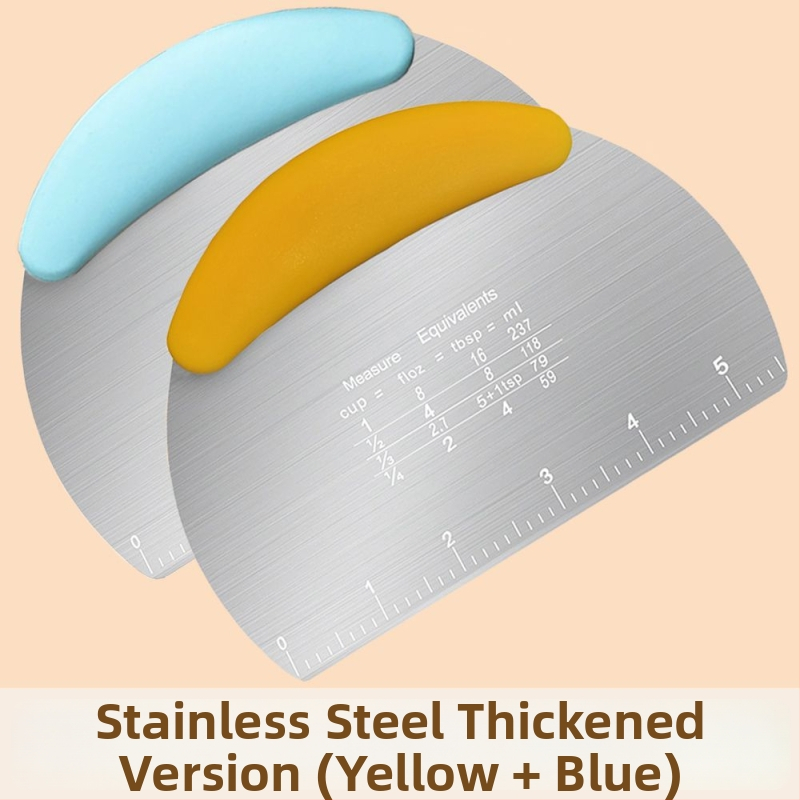 Nerezový krájač cesta z nehrdzavejúcej ocele - potravinárska kvalita, silikónová podložka so škrabkou, na parené buchty, kuchynský nástroj