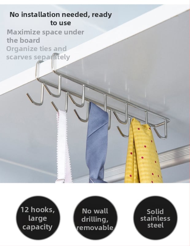 Pod skrinku visací regál z plastu, japonského štýlu, s EU CE certifikáciou, držiak na poháre a držiak na kuchynskú utierku