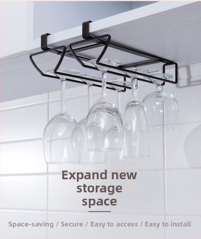 Pod skrinku visací regál z plastu, japonského štýlu, s EU CE certifikáciou, držiak na poháre a držiak na kuchynskú utierku