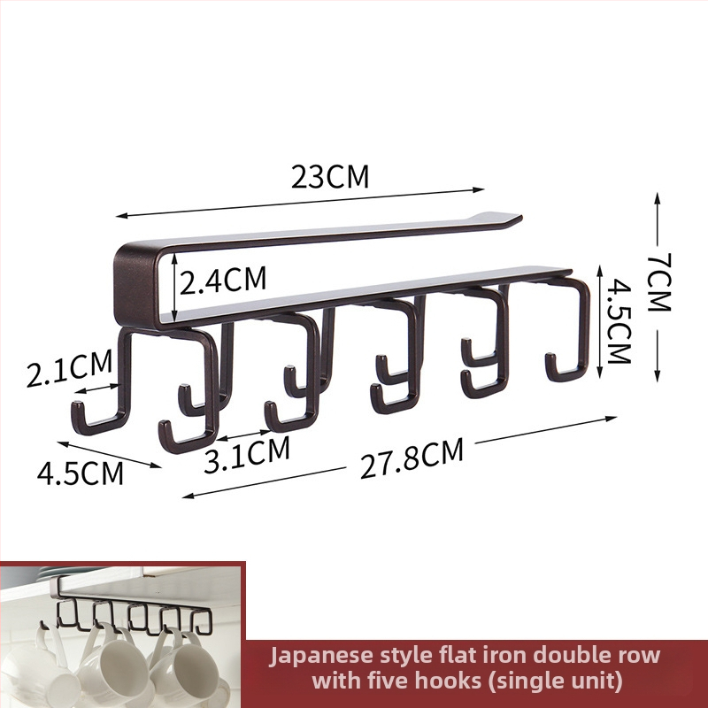 Pod skrinku visací regál z plastu, japonského štýlu, s EU CE certifikáciou, držiak na poháre a držiak na kuchynskú utierku