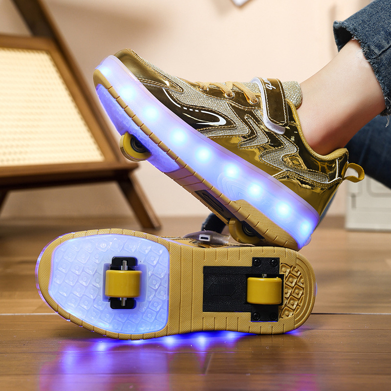 Mia mia Unisex Heelys štýlu tenisky s dvojitými kolieskami z PU