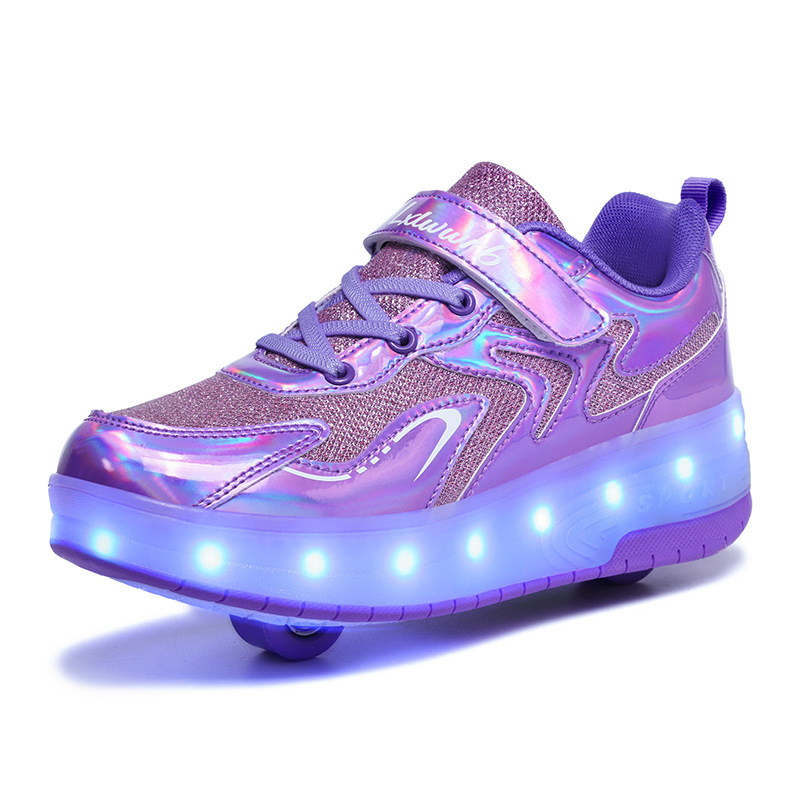 Mia mia Unisex Heelys štýlu tenisky s dvojitými kolieskami z PU