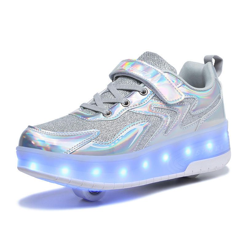 Mia mia Unisex Heelys štýlu tenisky s dvojitými kolieskami z PU