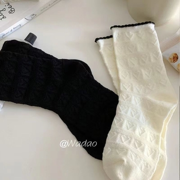 Moteriškos kojinės – saldus japoniškas stilius, vienoda spalva raštas, storas audinys, prekės ženklas Xinhui chuangfa, 100% pagrindinio audinio sudėtis