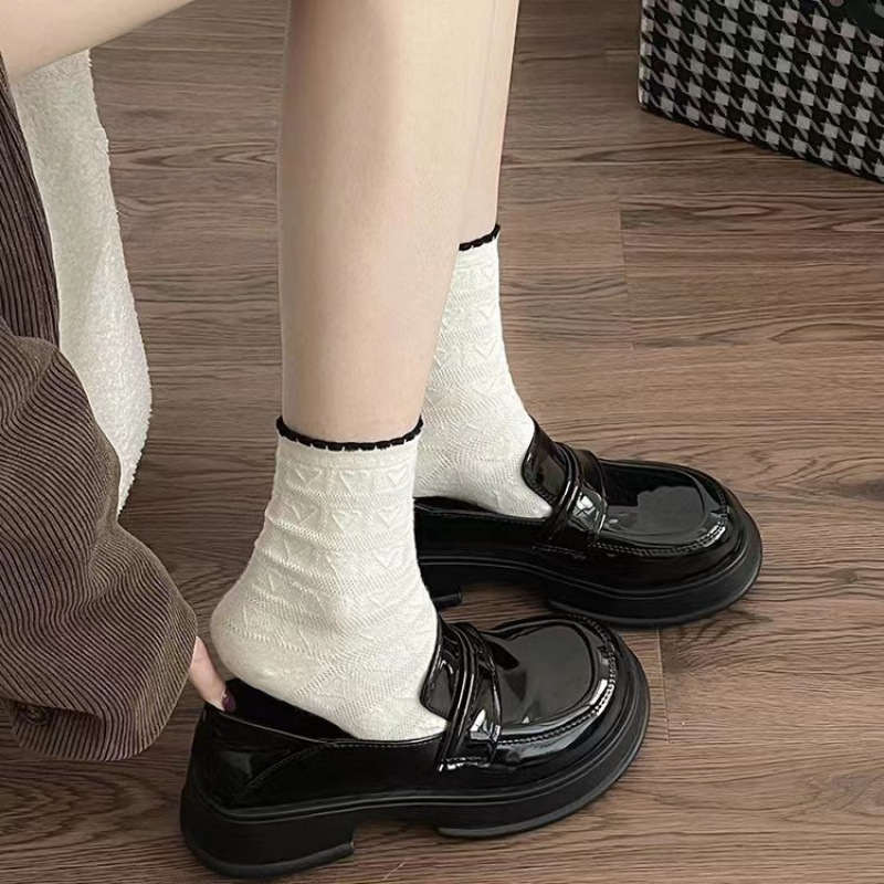 Moteriškos kojinės – saldus japoniškas stilius, vienoda spalva raštas, storas audinys, prekės ženklas Xinhui chuangfa, 100% pagrindinio audinio sudėtis