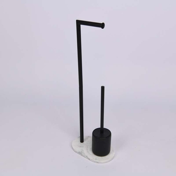 Leštený stojan na toaletný papier z nerezovej ocele so vstavanou toaletnou kefou a úložným priestorom