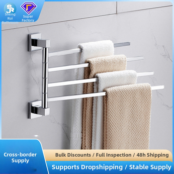 Držiak na uteráky z nehrdzavejúcej ocele a zliatiny zinku, chrómovaný povrch, nosnosť 10 kg, dvojvrstvový, 180° otáčavý