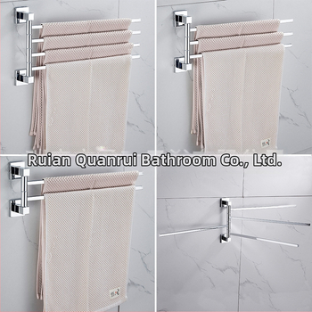 Držiak na uteráky z nehrdzavejúcej ocele a zliatiny zinku, chrómovaný povrch, nosnosť 10 kg, dvojvrstvový, 180° otáčavý