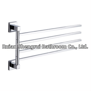 Držiak na uteráky z nehrdzavejúcej ocele a zliatiny zinku, chrómovaný povrch, nosnosť 10 kg, dvojvrstvový, 180° otáčavý