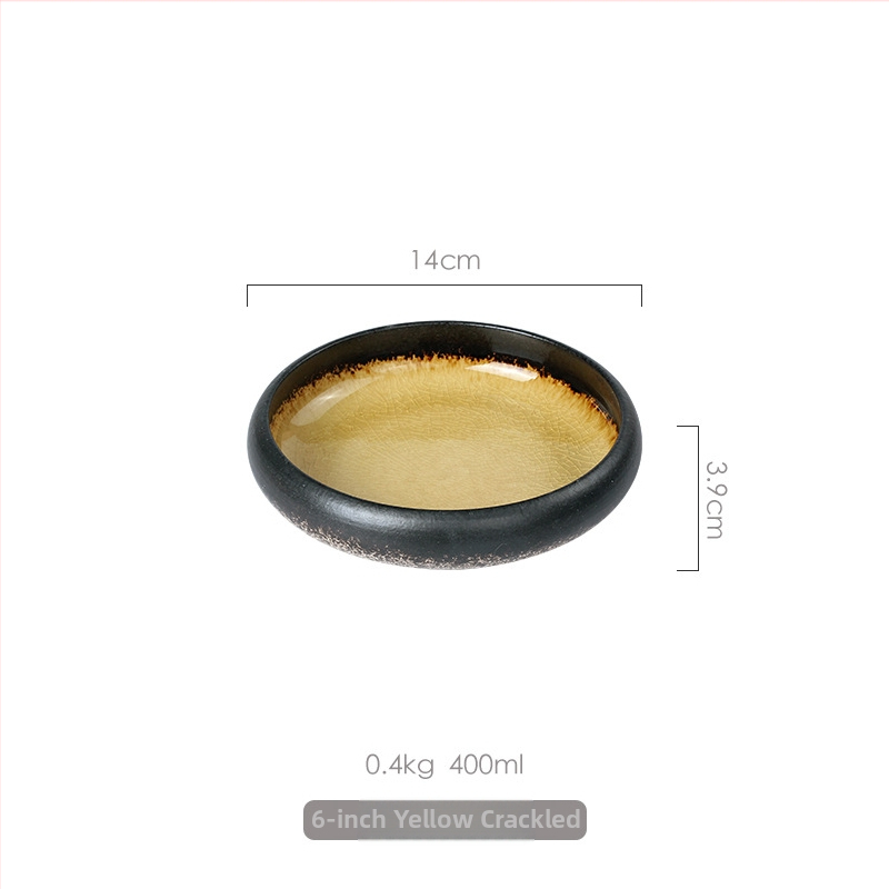 Porcelánový tanier na večeru, japonský štýl s glazúrou s praskaním ľadu, guľatý, vhodný do mikrovlnky