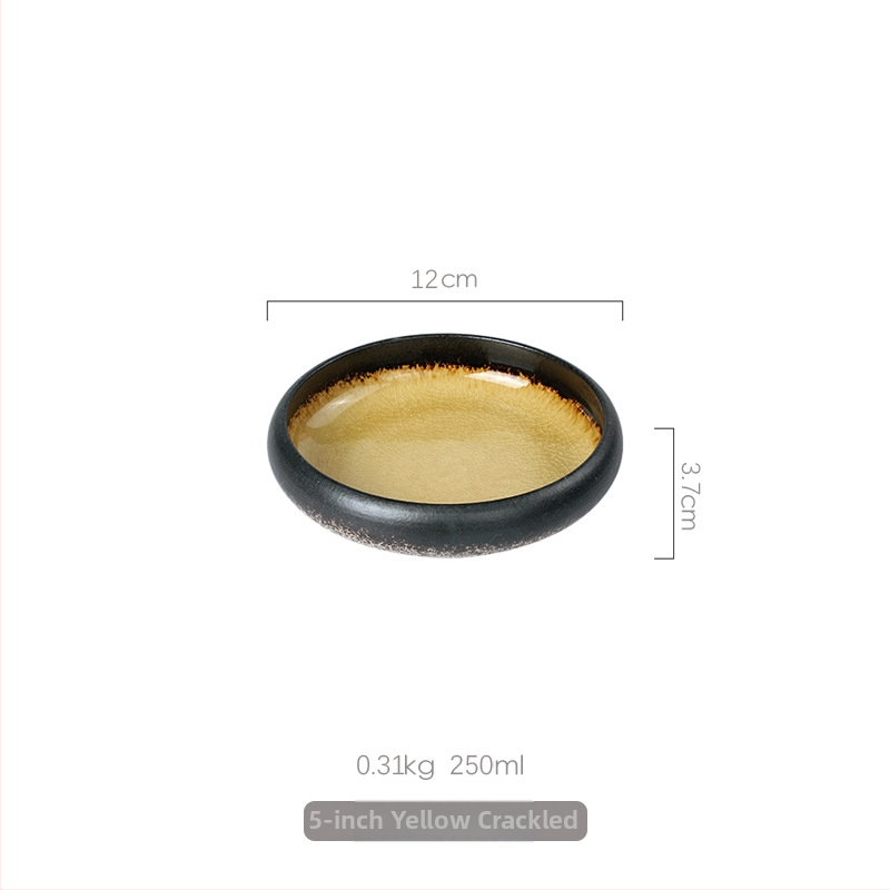 Porcelánový tanier na večeru, japonský štýl s glazúrou s praskaním ľadu, guľatý, vhodný do mikrovlnky