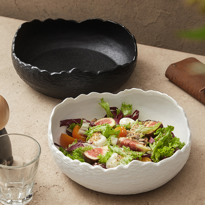 Porcelánová matná misa s nepravidelným krajom s čipkou – misa na ovocie a šalát, Tableware Z, čínske štýl