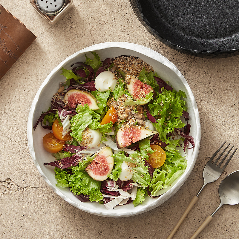 Porcelánová matná misa s nepravidelným krajom s čipkou – misa na ovocie a šalát, Tableware Z, čínske štýl