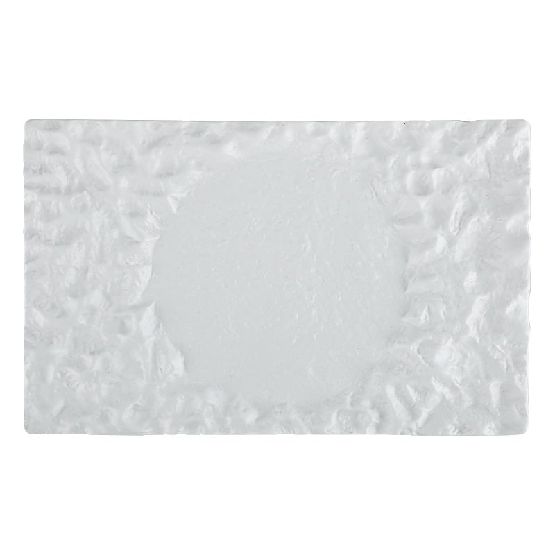 Keramický obdĺžnikový plochý tanier, povrch postriekaný farbou zo spreja, moderný minimalistický štýl, nie je vhodný do mikrovlnky