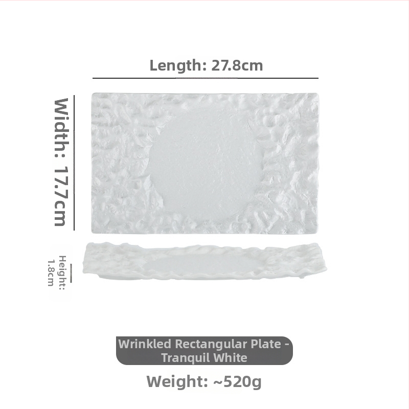 Keramický obdĺžnikový plochý tanier, povrch postriekaný farbou zo spreja, moderný minimalistický štýl, nie je vhodný do mikrovlnky