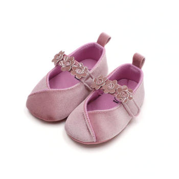 Princezná detská obuv pre dievčatá, prvé kroky, PU horný diel, EVA vložka, látková podrážka, zapínanie na suchý zips, 6–12 mesiacov