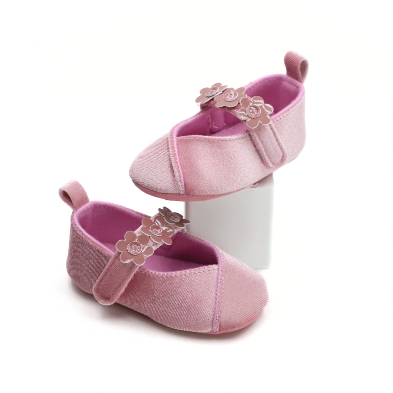 Princezná detská obuv pre dievčatá, prvé kroky, PU horný diel, EVA vložka, látková podrážka, zapínanie na suchý zips, 6–12 mesiacov