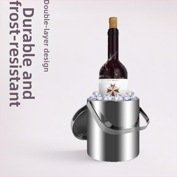 Vedro na ľad z nehrdzavejúcej ocele 304 s dvojitou izoláciou, prenosné pre bary a karaoke