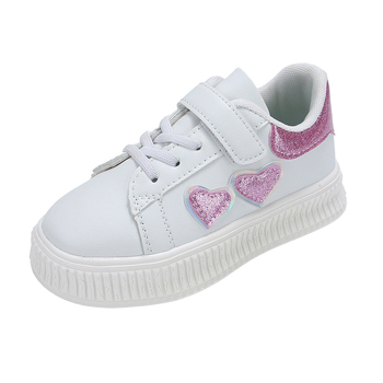 Dievčenské biele tenisky s Velcro zapínaním, vrchný materiál: syntetická koža, podrážka: guma, nízky strih
