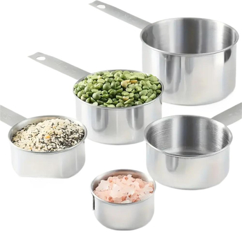 Small súprava meracích pohárov a lyžíc z nehrdzavejúcej ocele 304 so stupnicou, na pečenie a kávu, moderný minimalistický štýl