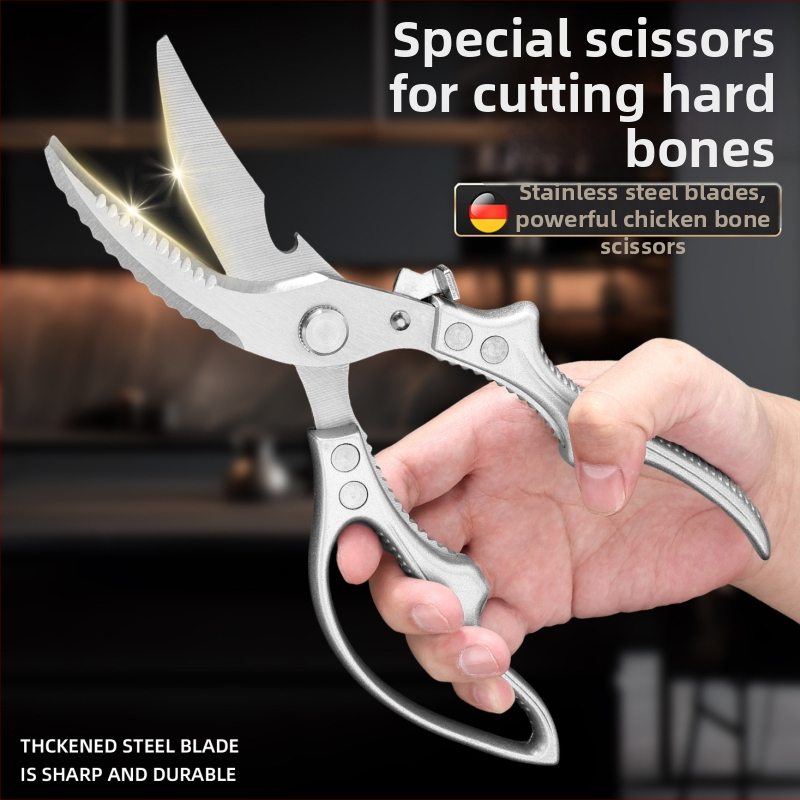 4MM ťažké kuchynské nožnice na kosti hydiny – nerezová oceľ, viacúčelové nožnice na rezanie kostí pre kurčatá, kačice, husu a ryby