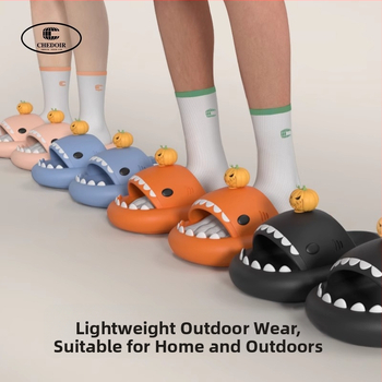 Unisex diržiniai sandalai, EVA viršus ir padas, apvali pirštų gali, dizainas moliūgo-ryklės motyvas, Late Time