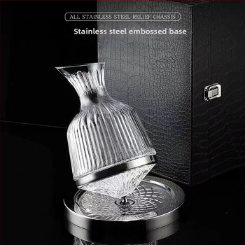 Gyro otáčajúci dekantér – sklo, kapacita nad 1000 ml, ľahký luxusný retro štýl