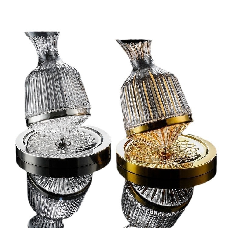 Gyro otáčajúci dekantér – sklo, kapacita nad 1000 ml, ľahký luxusný retro štýl