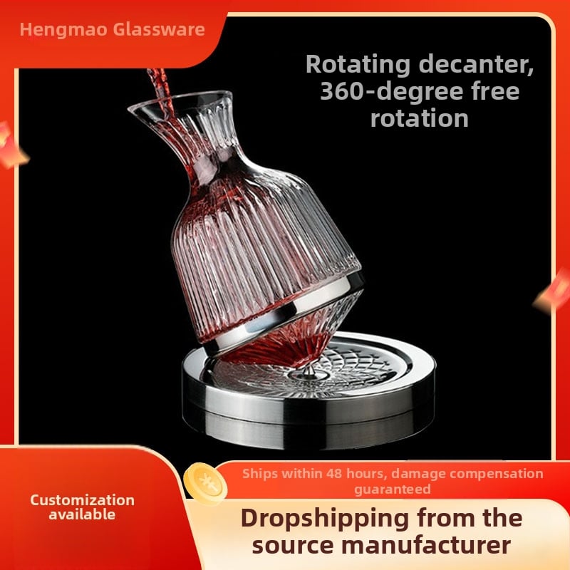 Gyro otáčajúci dekantér – sklo, kapacita nad 1000 ml, ľahký luxusný retro štýl