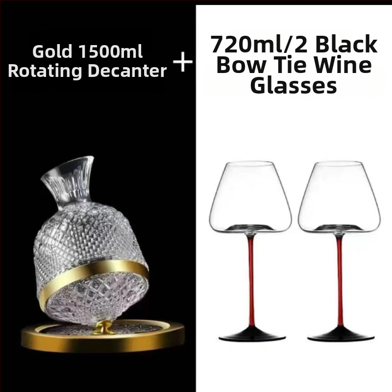 Gyro otáčajúci dekantér – sklo, kapacita nad 1000 ml, ľahký luxusný retro štýl