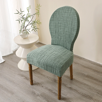 Hustá jacquardová poťah na stoličku, francúzske vidiecke štýl, nepravidelný tvar, polyester + spandex, priedušná, odolná voči prachu, ľahká na čistenie