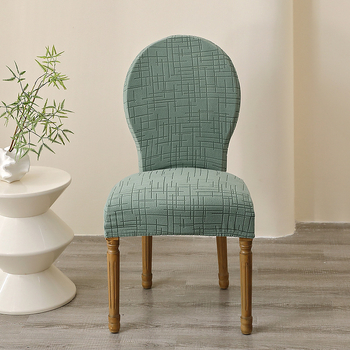 Hustá jacquardová poťah na stoličku, francúzske vidiecke štýl, nepravidelný tvar, polyester + spandex, priedušná, odolná voči prachu, ľahká na čistenie