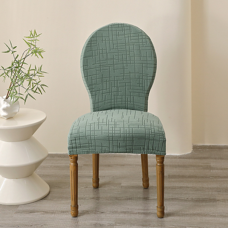 Hustá jacquardová poťah na stoličku, francúzske vidiecke štýl, nepravidelný tvar, polyester + spandex, priedušná, odolná voči prachu, ľahká na čistenie