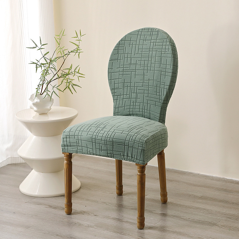 Hustá jacquardová poťah na stoličku, francúzske vidiecke štýl, nepravidelný tvar, polyester + spandex, priedušná, odolná voči prachu, ľahká na čistenie