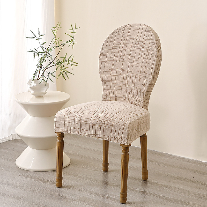 Hustá jacquardová poťah na stoličku, francúzske vidiecke štýl, nepravidelný tvar, polyester + spandex, priedušná, odolná voči prachu, ľahká na čistenie